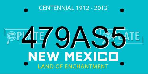 479AS5 New Mexico License Plate