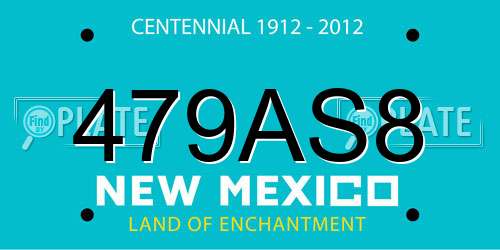 479AS8 New Mexico License Plate