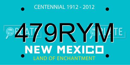 479RYM New Mexico License Plate