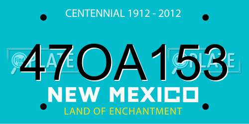 47OA153 New Mexico License Plate