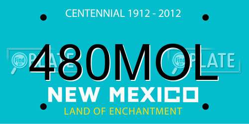 480MOL New Mexico License Plate
