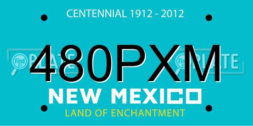 480PXM New Mexico License Plate
