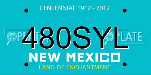 480SYL New Mexico License Plate