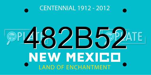 482B52 New Mexico License Plate
