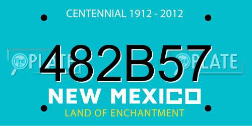 482B57 New Mexico License Plate