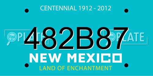482B87 New Mexico License Plate