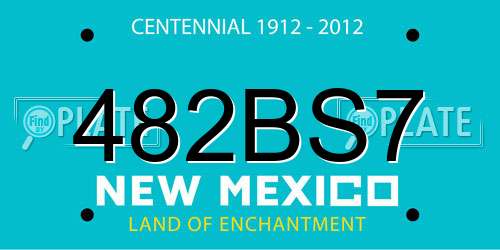 482BS7 New Mexico License Plate