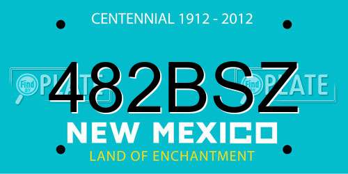 482BSZ New Mexico License Plate