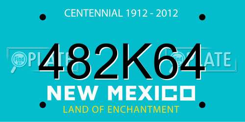 482K64 New Mexico License Plate