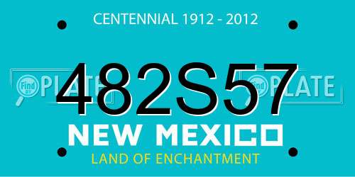 482S57 New Mexico License Plate