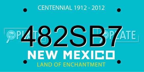 482SB7 New Mexico License Plate
