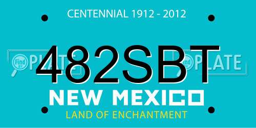 482SBT New Mexico License Plate