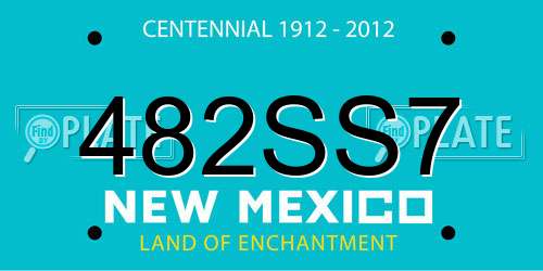 482SS7 New Mexico License Plate