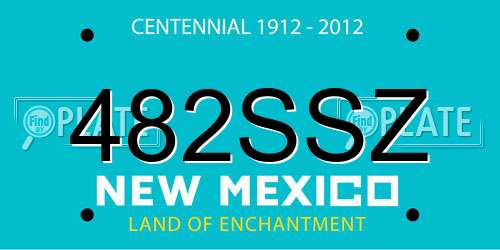 482SSZ New Mexico License Plate