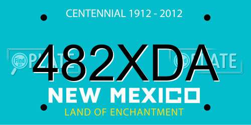 482XDA New Mexico License Plate