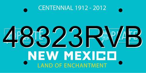 48323RVB New Mexico License Plate