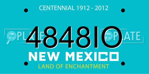 4848IO New Mexico License Plate