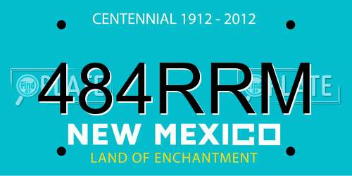 484RRM New Mexico License Plate