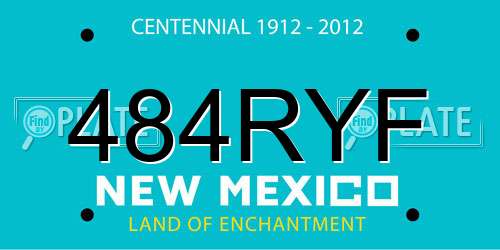 484RYF New Mexico License Plate