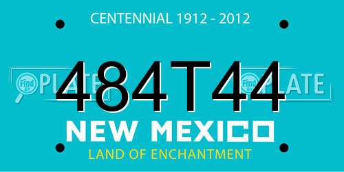 484T44 New Mexico License Plate