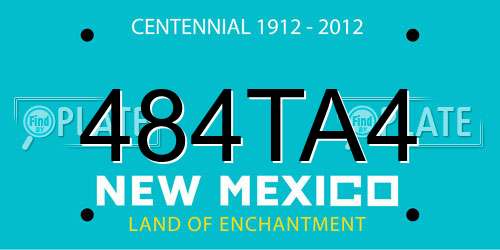 484TA4 New Mexico License Plate