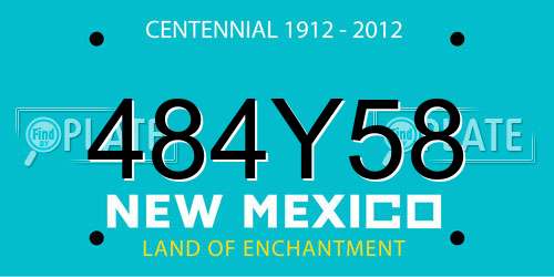 484Y58 New Mexico License Plate