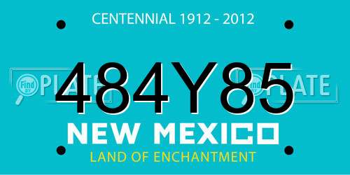 484Y85 New Mexico License Plate