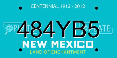 484YB5 New Mexico License Plate