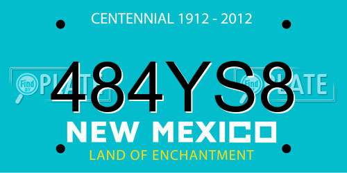 484YS8 New Mexico License Plate