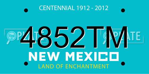 4852TM New Mexico License Plate