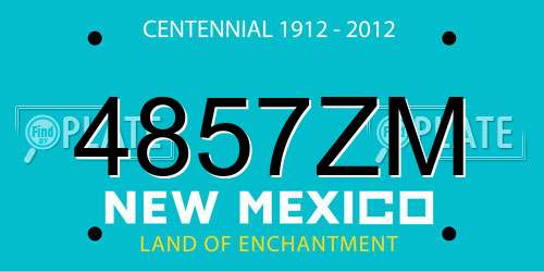 4857ZM New Mexico License Plate