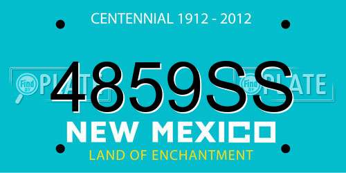 4859SS New Mexico License Plate