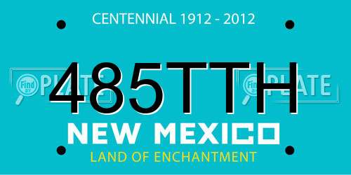 485TTH New Mexico License Plate