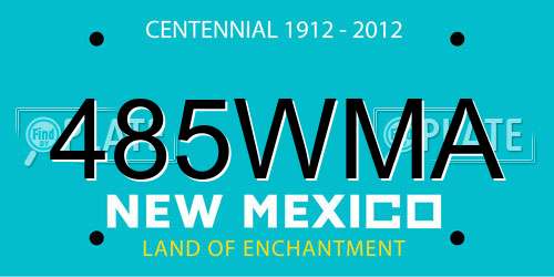 485WMA New Mexico License Plate