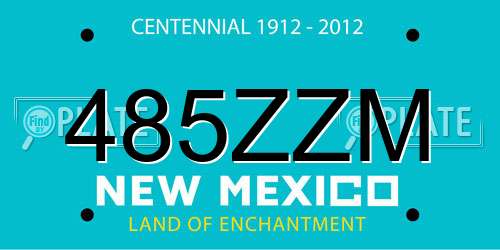 485ZZM New Mexico License Plate