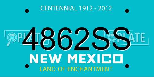 4862SS New Mexico License Plate