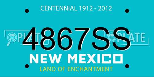 4867SS New Mexico License Plate