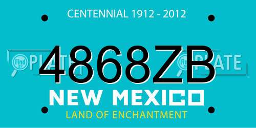 4868ZB New Mexico License Plate