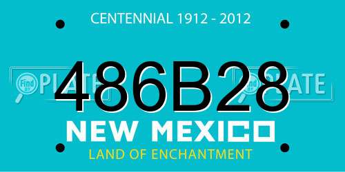 486B28 New Mexico License Plate