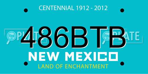 486BTB New Mexico License Plate