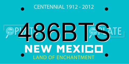486BTS New Mexico License Plate
