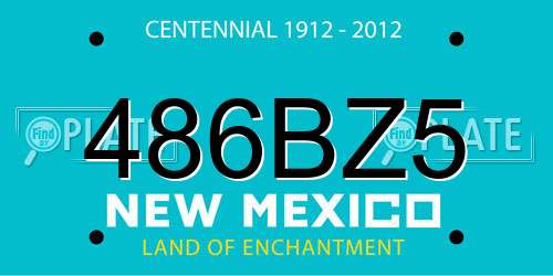 486BZ5 New Mexico License Plate
