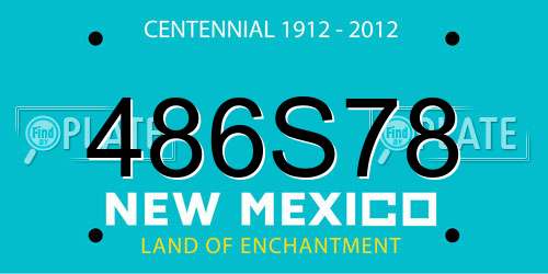 486S78 New Mexico License Plate