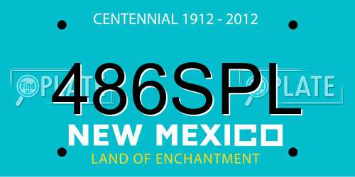 486SPL New Mexico License Plate