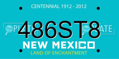 486ST8 New Mexico License Plate