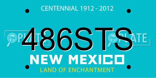 486STS New Mexico License Plate