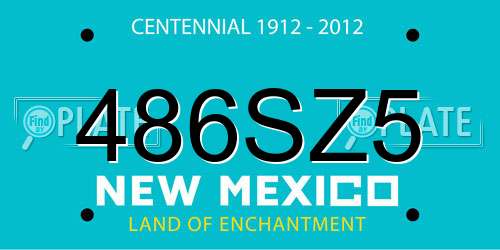 486SZ5 New Mexico License Plate
