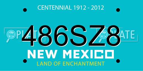 486SZ8 New Mexico License Plate