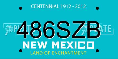 486SZB New Mexico License Plate