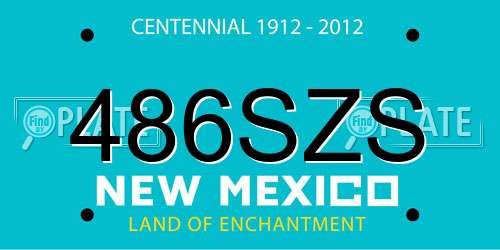 486SZS New Mexico License Plate